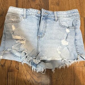Light Blue Distressed Denim Women’s Shorts